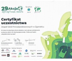 Przejdź do - Podziękowanie za udział w Akcji Sprzątanie Świata