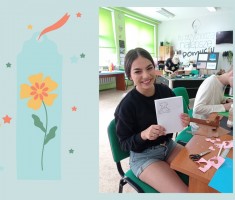 Powiększ zdjęcie Młodzież podczas wykonywania zakładek