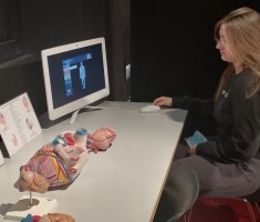 Powiększ zdjęcie Uczennica podczas zajęć w Plastinarium