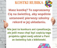 Przejdź do - Światowy dzień układania kostki Rubika- ustanawiamy pierwszy szkolny rekord