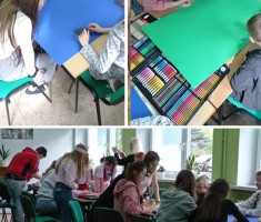 Powiększ zdjęcie Integracja podczas pracy plastycznej do wiersza