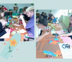 Powiększ zdjęcie Młodzież podczas wykonywania zakładek