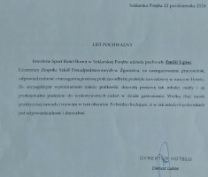 Powiększ zdjęcie Zdjęcie przedstawia list gratulacyjny