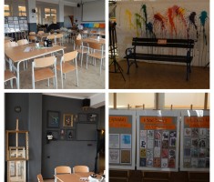 Powiększ zdjęcie Dzień Otwarty - przygotowane stanowisko przez uczniów i nauczycieli kierunku reklama