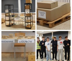 Powiększ zdjęcie Dzień Otwarty - przygotowane stanowisko przez uczniów i nauczycieli kierunku logistyka