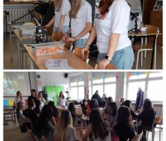 Powiększ zdjęcie Dzień Otwarty - ósmoklasiści w pracowni reklamy poznawali specyfikę tego kierunku