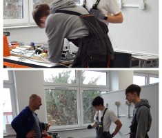 Powiększ zdjęcie Dzień Otwarty - stanowisko przygotowane przez uczniów i nauczycieli w zawodzie elektryk