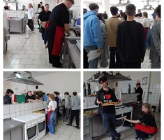 Powiększ zdjęcie Dzień Otwarty - ósmoklasiści poznają pracę w gastronomii od kuchni