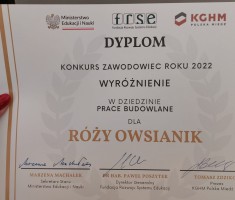 Powiększ zdjęcie Dyplom dla Pani Róży
