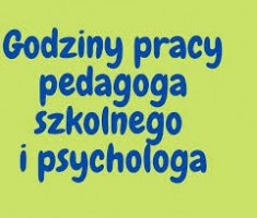 Przejdź do - Zaktualizowane godziny pracy pedagogów i psychologa